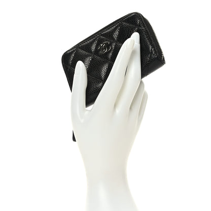 Chanel Caviar Quilted Zip Coin Purse Black 2 of 7