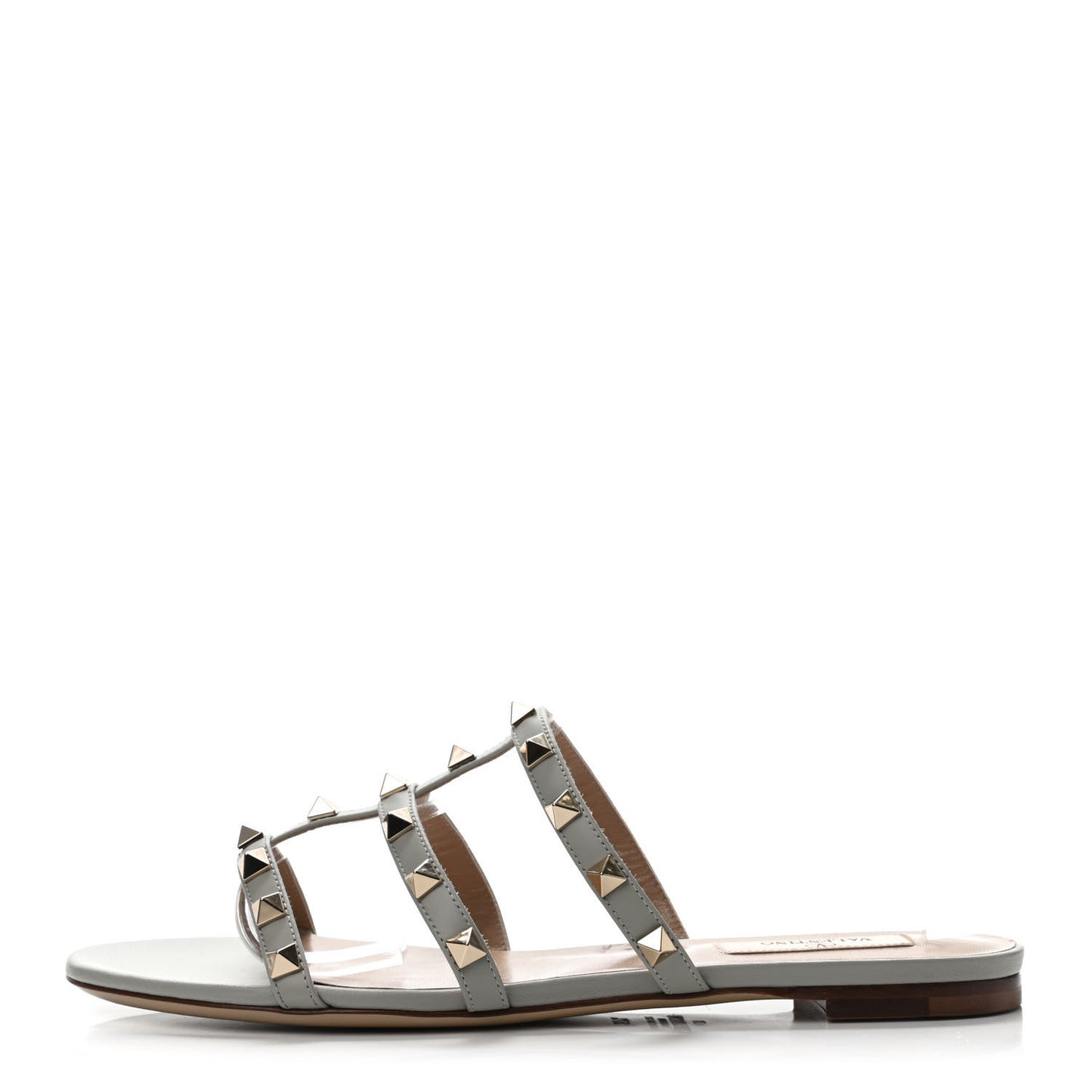 Nappa Rockstud Caged Flat Slide Sandals 37.5 Nuage