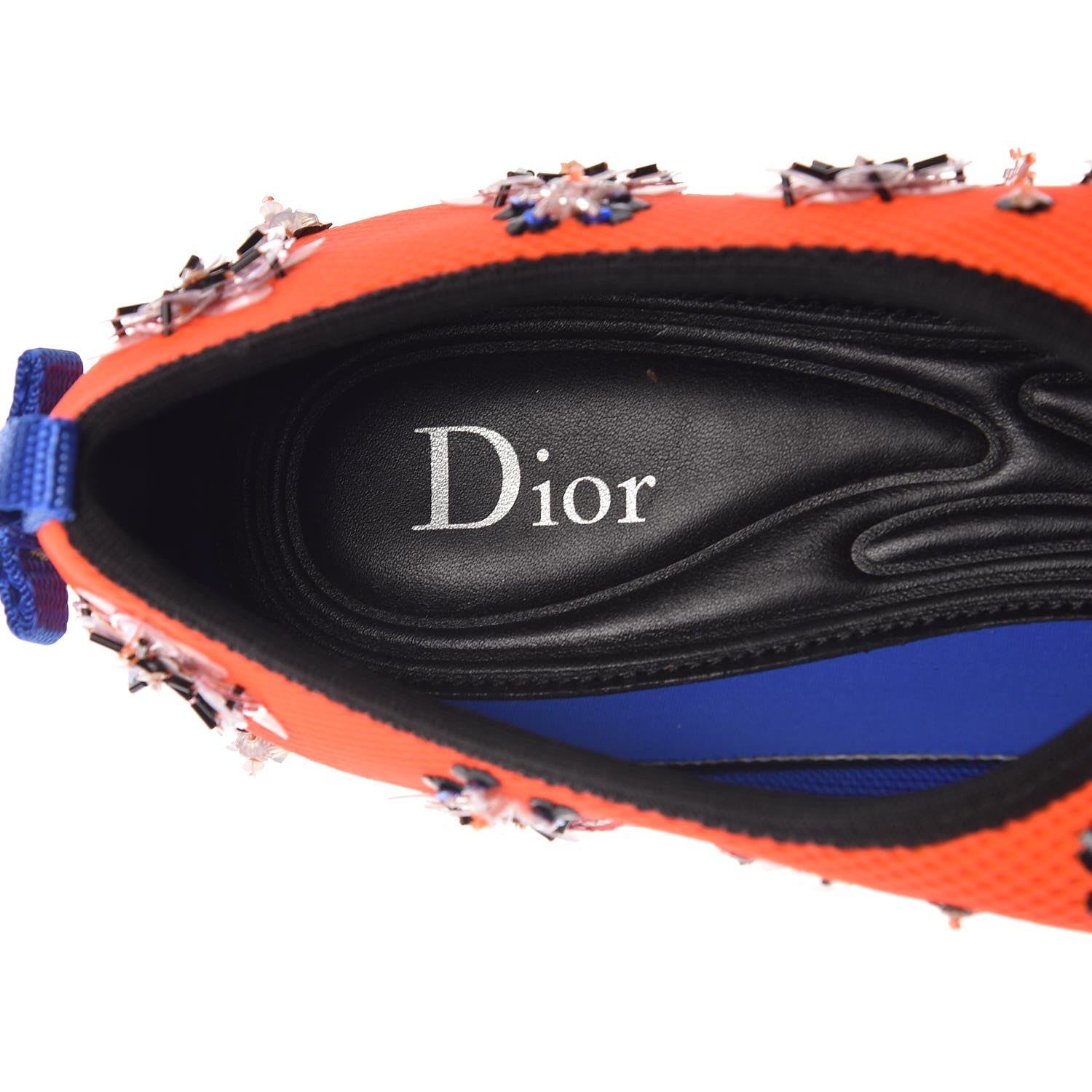 Christian Dior Technical Canvas Embellished Dior Fusion Sneakers 40 Orange Fluo 6 of 8