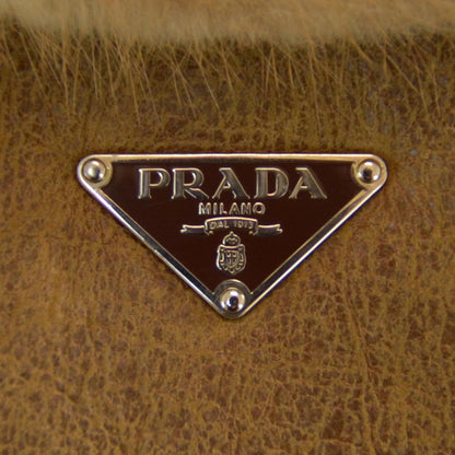 Prada Suede Shearling Mink Fur Crocodile Shoulder Bag 5 of 9