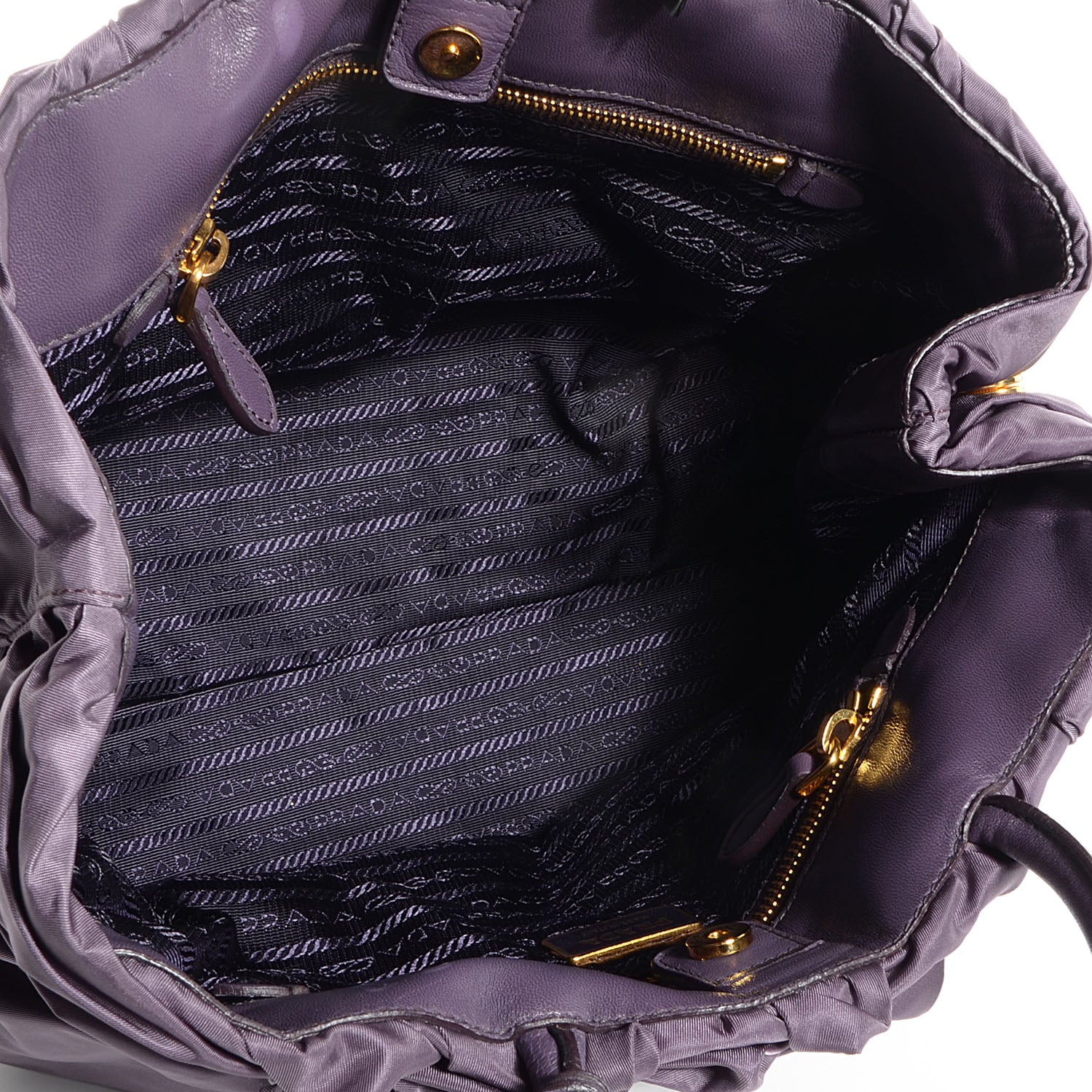 Prada Tessuto Nylon Origami Pleated Handbag Purple 5 of 10