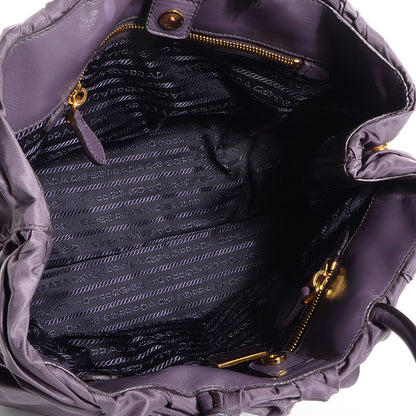 Prada Tessuto Nylon Origami Pleated Handbag Purple 5 of 10