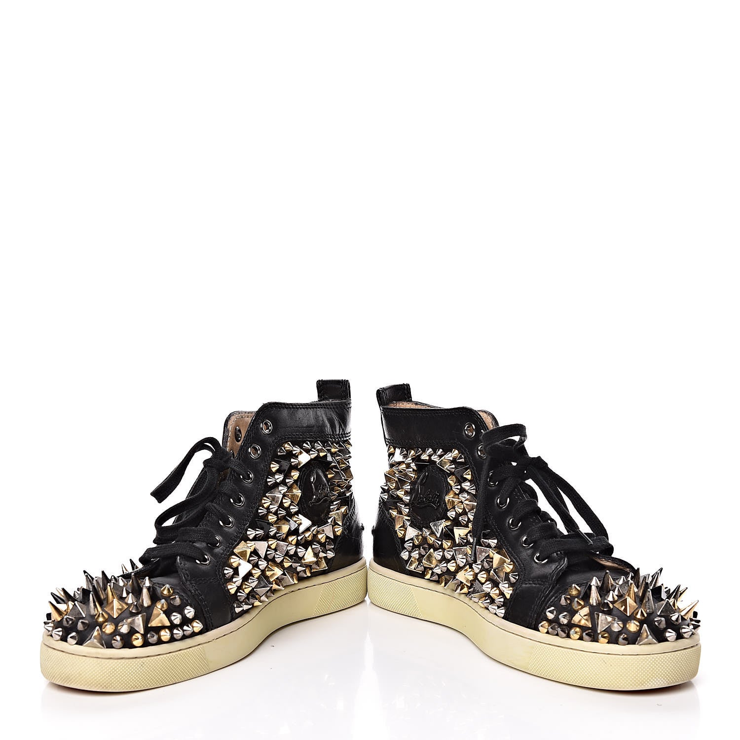Christian Louboutin Calfskin Mens Louis Pik Pik Spikes Flat Sneakers 39 Black 17 of 17