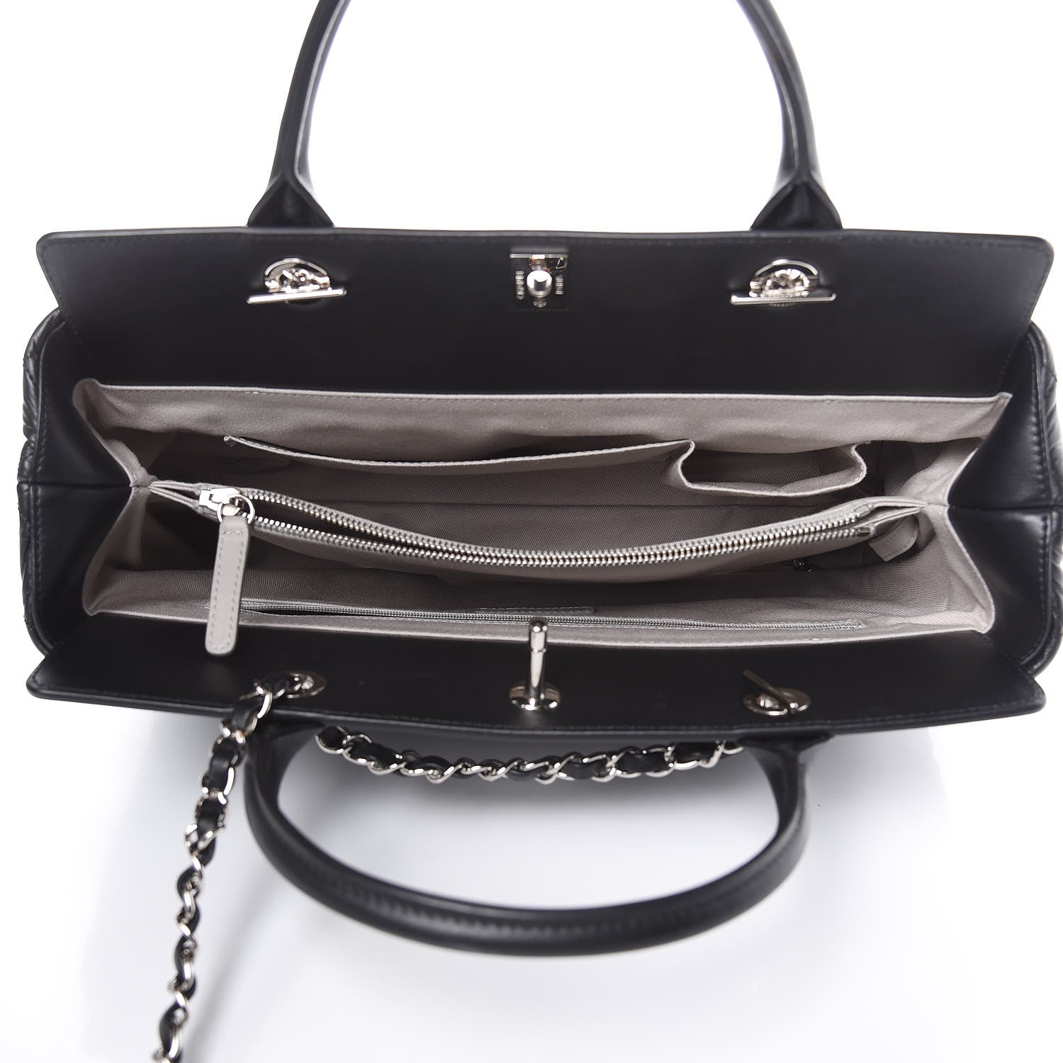 Chanel Aged Calfskin Quilted Be CC Tote Black 5 of 13