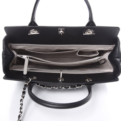 Chanel Aged Calfskin Quilted Be CC Tote Black 5 of 13