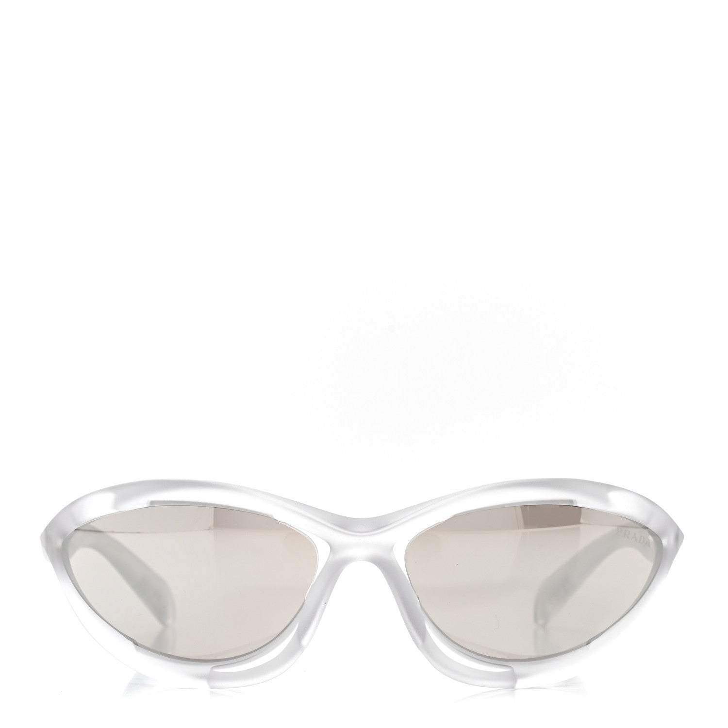 Prada Acetate Cat Eye Sunglasses SPR A23 Frosted Crystal 2 of 7