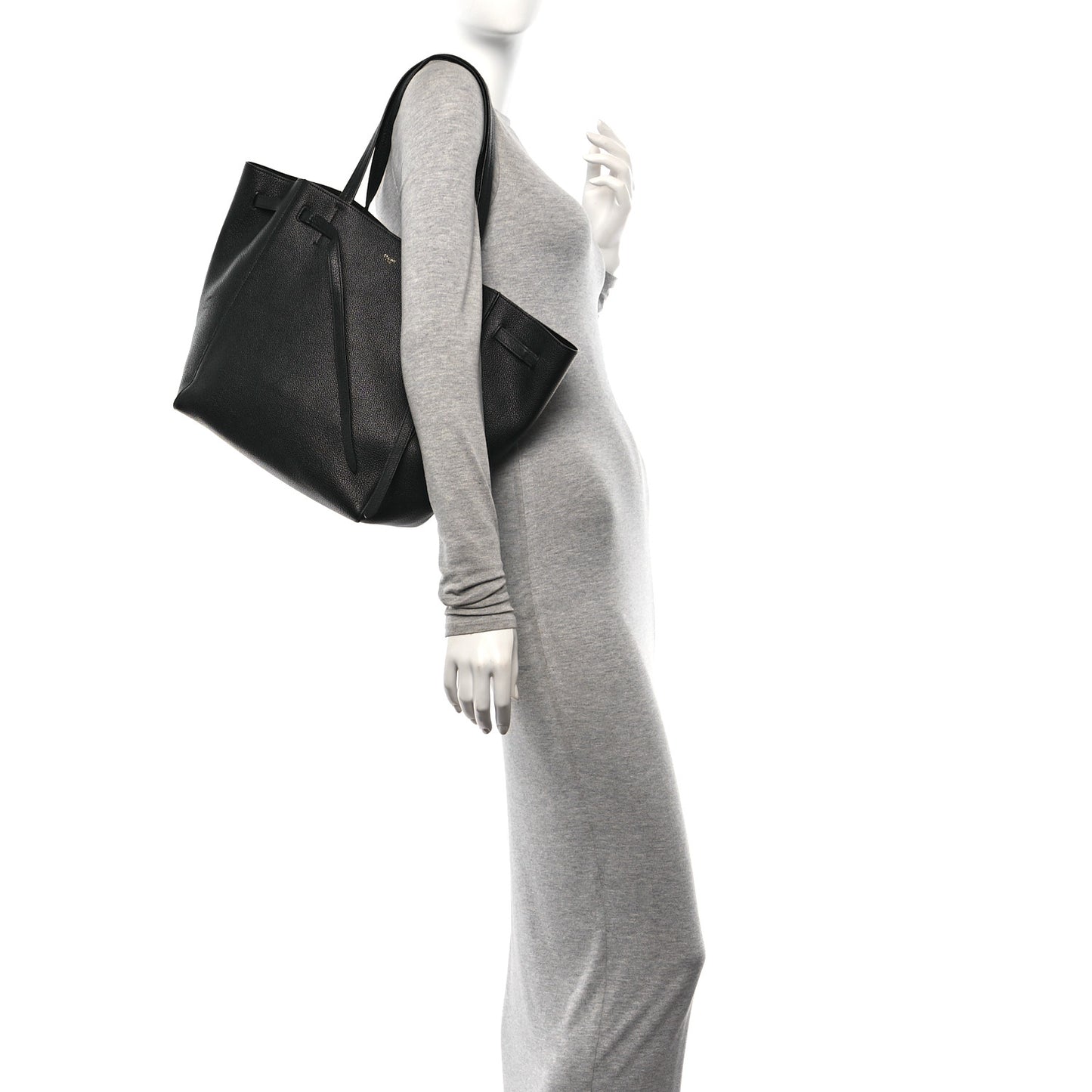 Soft Grained Calfskin Small Belt Cabas Phantom Black