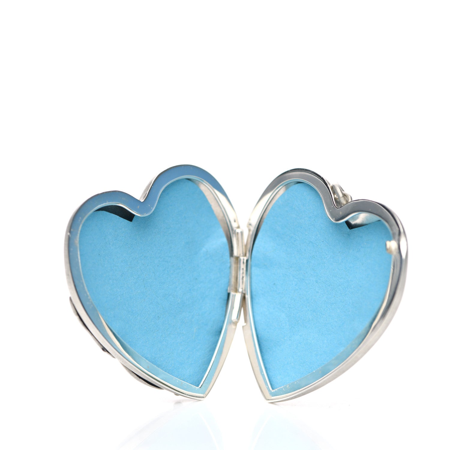 Tiffany Sterling Silver Large Ziegfeld Daisy Heart Locket Pendant 3 of 4
