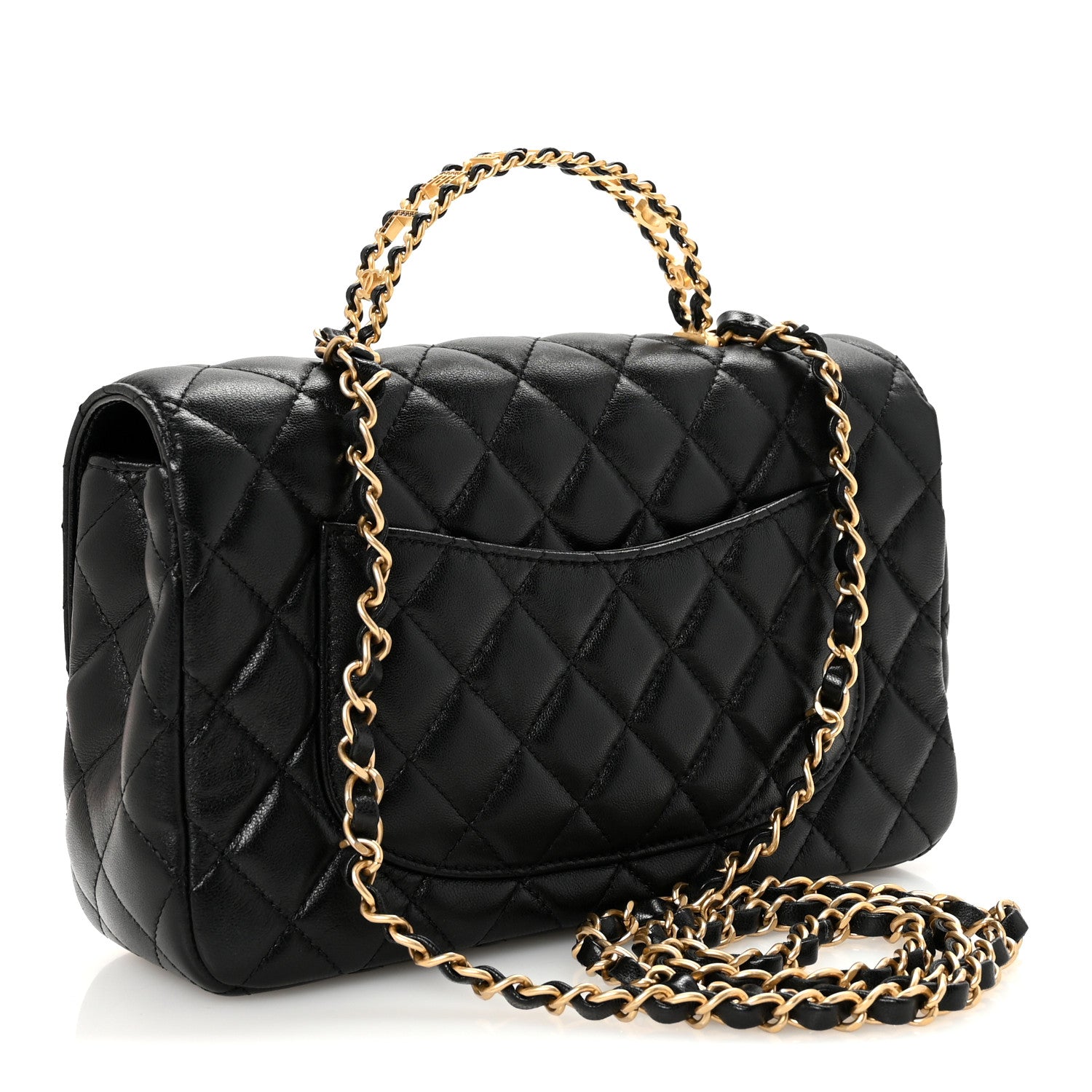 Chanel Lambskin Quilted Small Strass On Top Flap Bag Black 3 of 11