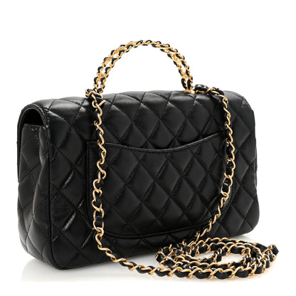 Chanel Lambskin Quilted Small Strass On Top Flap Bag Black 3 of 11