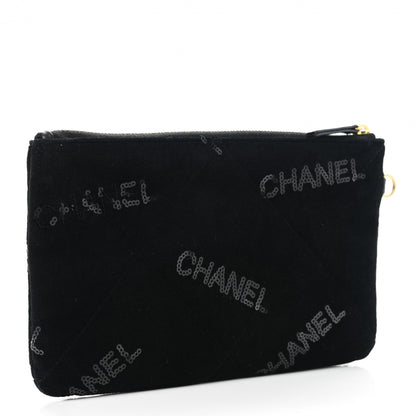 Chanel Velvet Sequin Quilted Chanel 22 Removable Pouch Black 3 of 5