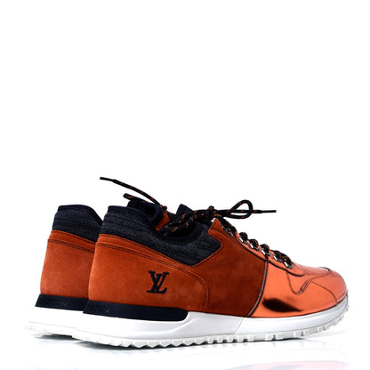 Louis Vuitton Metallic Patent Suede Run Away Sneakers 10 Orange 3 of 6
