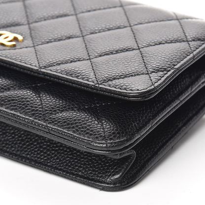 Chanel Caviar Quilted Wallet On Chain WOC Black 10 of 15
