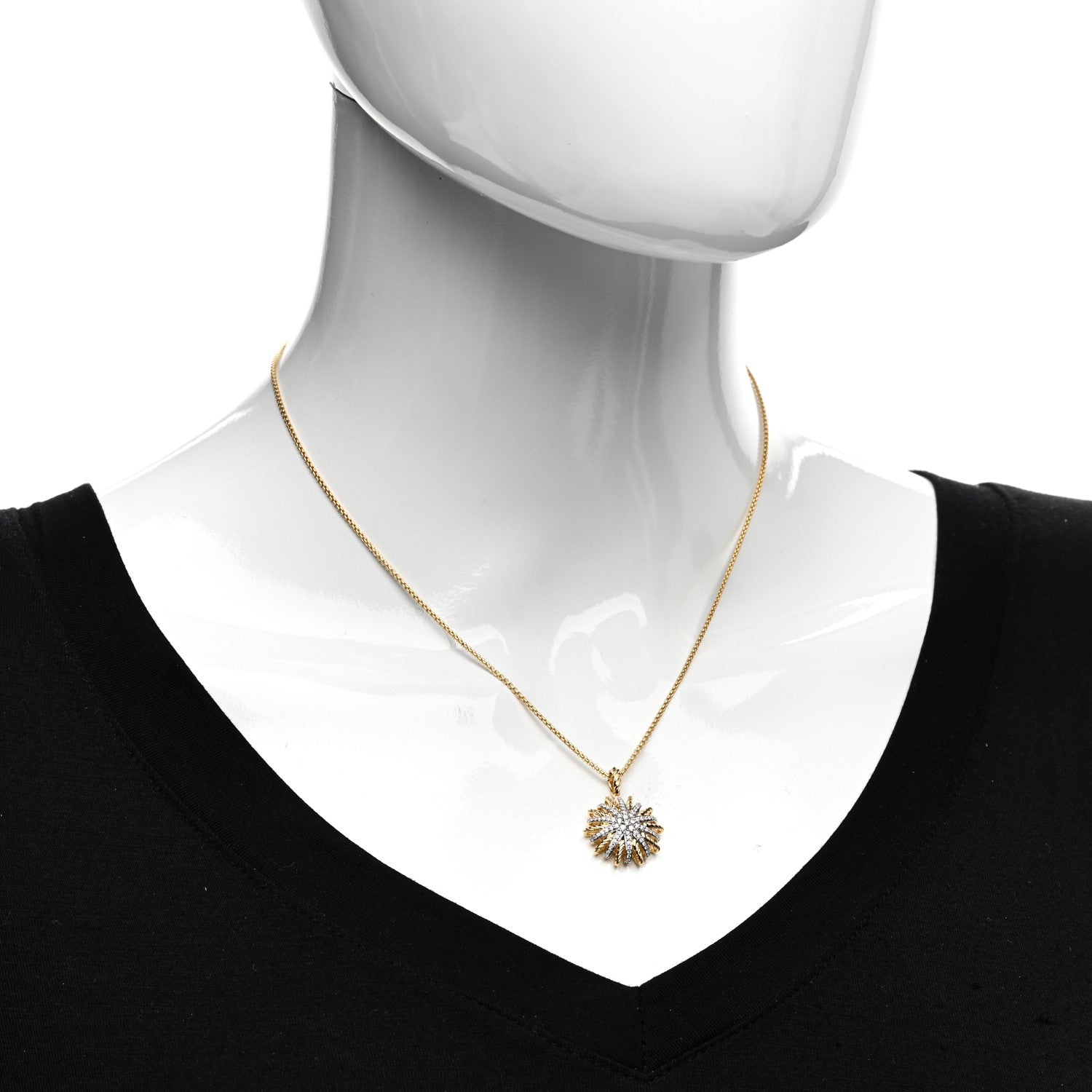 David Yurman 18K Yellow Gold Diamond Starburst Constellation Necklace 2 of 4