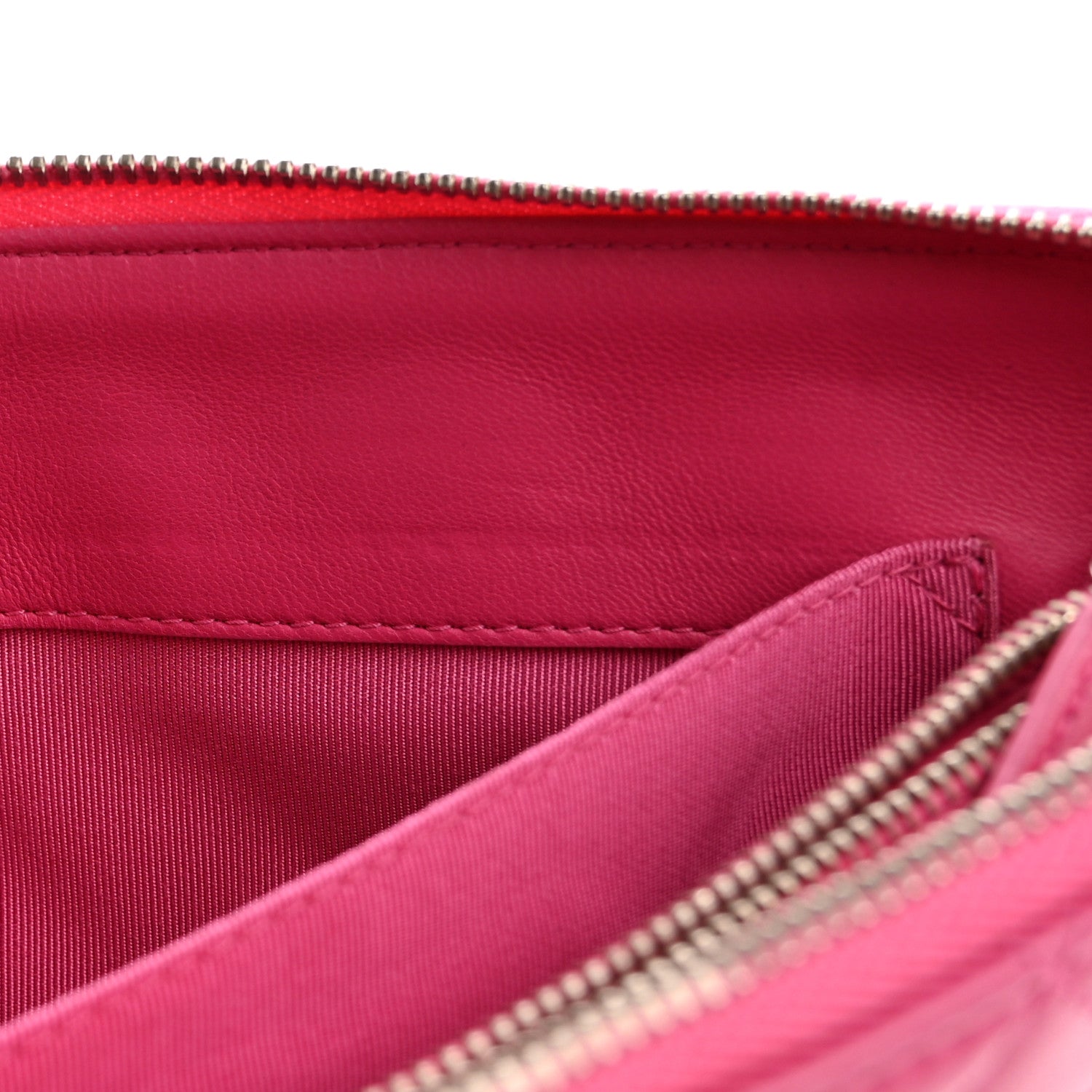 Chanel Lambskin Quilted Enamel Zipped Clutch Pink 9 of 14