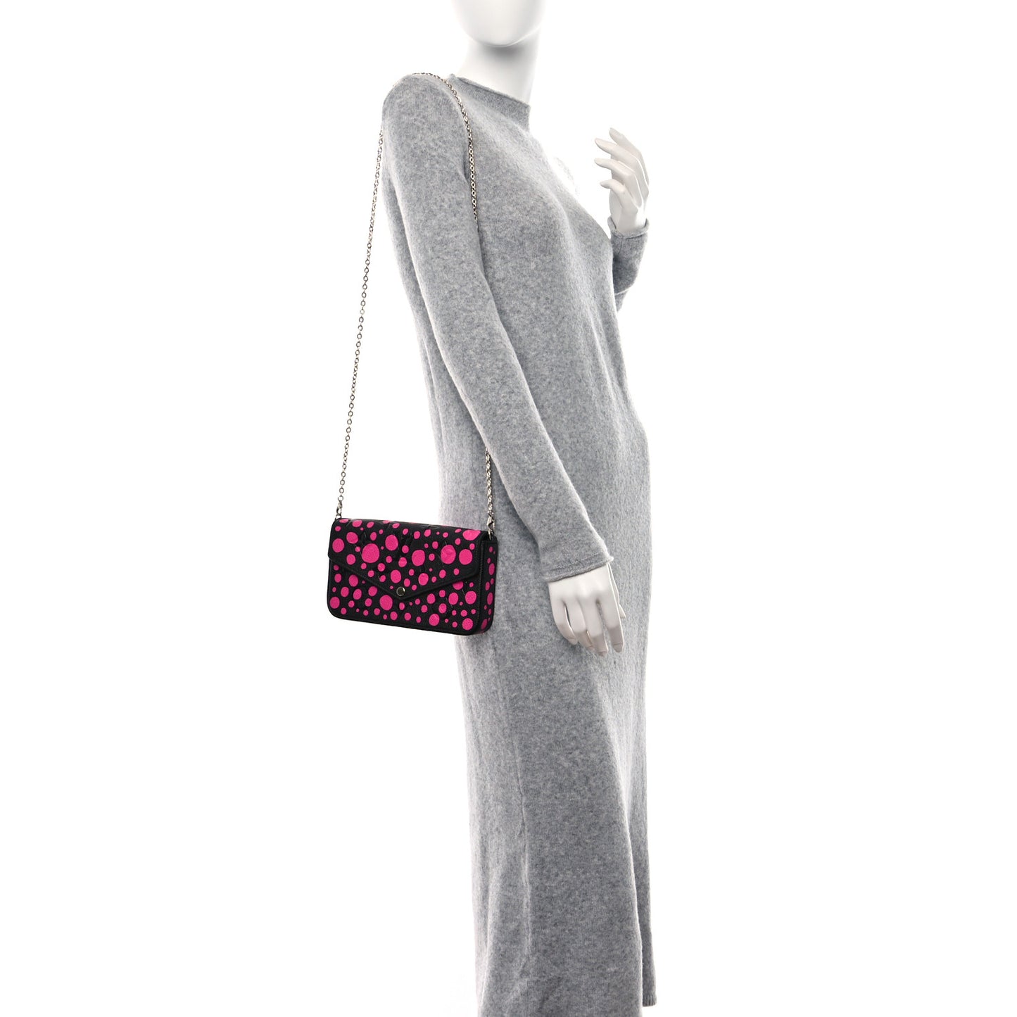 LV X YK Empreinte Monogram Pochette Felicie Black Fuchsia