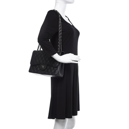 Chanel Caviar Quilted Jumbo Double Flap Black 2 of 12