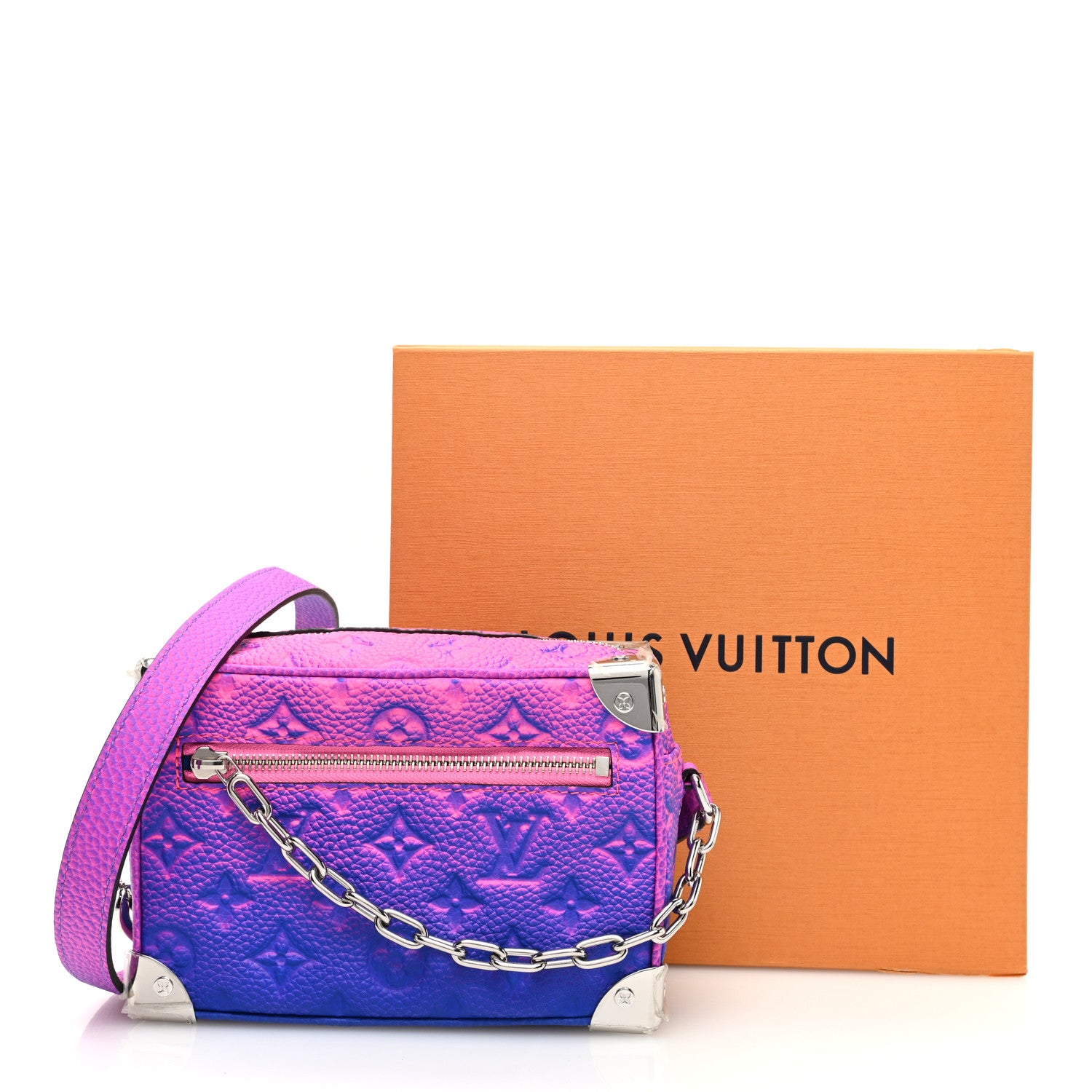 Louis Vuitton Taurillon Illusion Mini Soft Trunk Bleu Rose 10 of 10