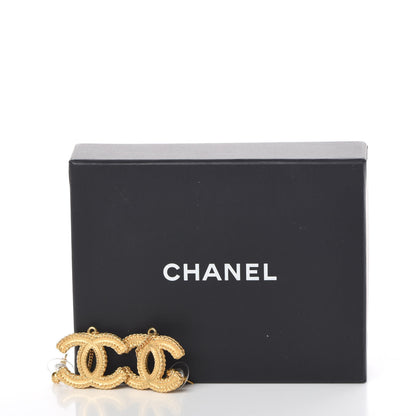 Chanel CC Drop Earrings Matte Gold 6 of 6