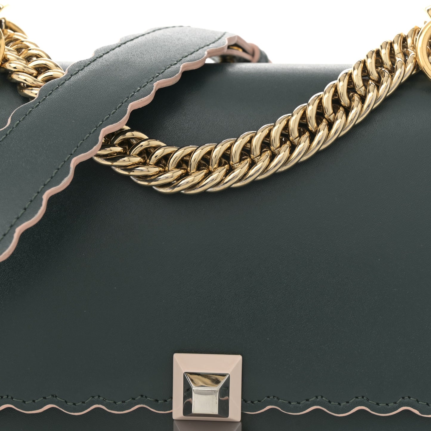 Vitello Liberty Scalloped Studded Small Kan I Shoulder Bag Amazzonia