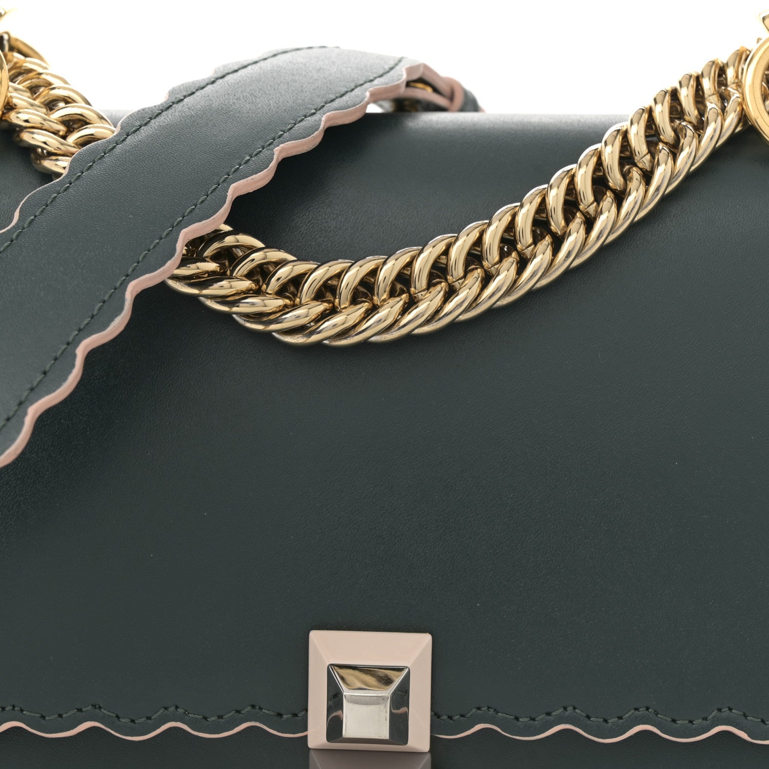 Fendi Vitello Liberty Scalloped Studded Small Kan I Shoulder Bag Amazzonia 8 of 13