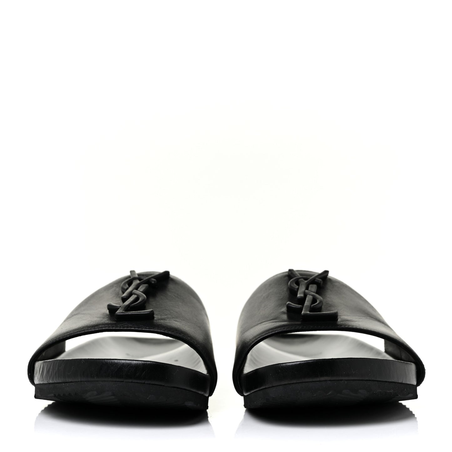 Calfskin Monogram Jimmy Joan Slide Sandals 39 Black