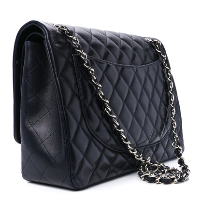 Chanel Lambskin Quilted Maxi Double Flap Dark Blue 3 of 13
