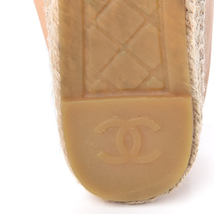 Chanel Lambskin CC Espadrilles 38 Beige Black 8 of 10