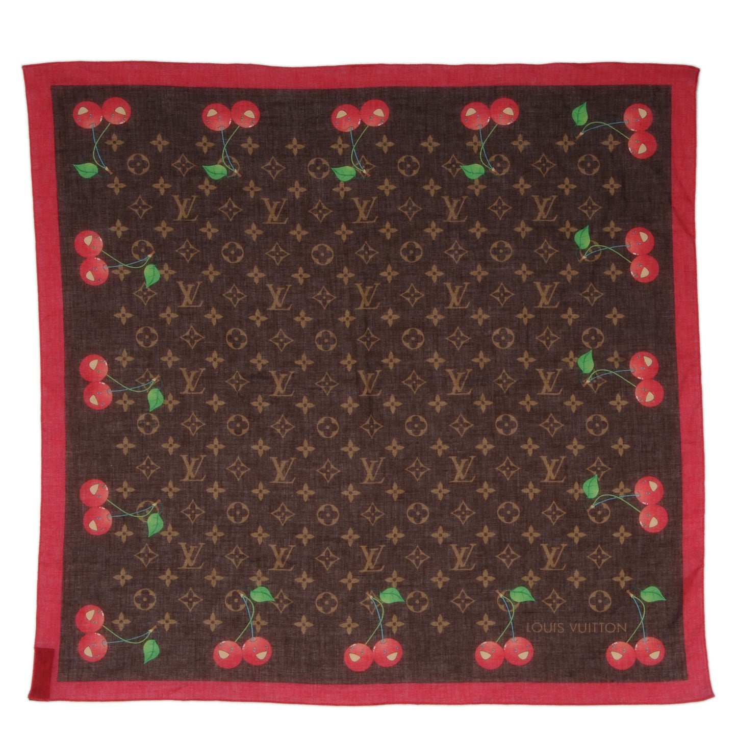 Monogram Cerises Bandana Marron