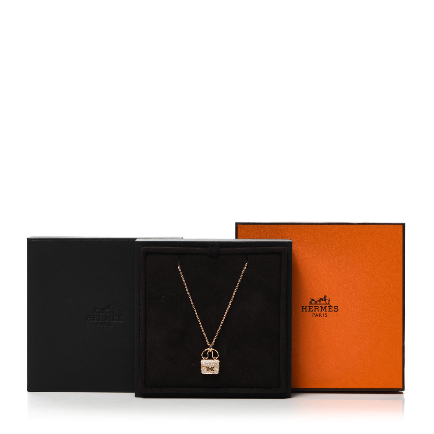 18K Rose Gold Diamond Constance Amulette Pendant Necklace