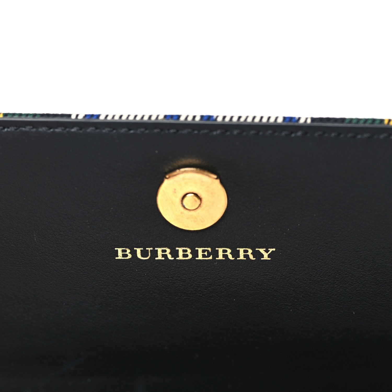 Burberry Canvas Tartan Check Mix Henley Wallet on Chain Green Multicolor 6 of 8