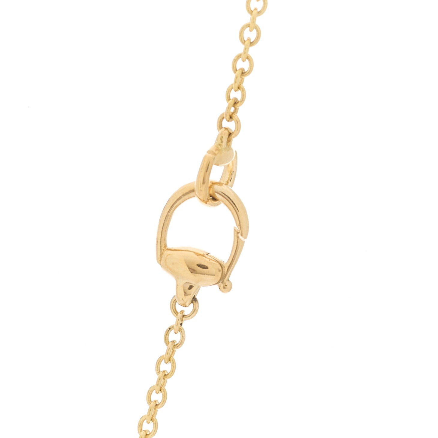 Gucci 18K Yellow Gold Diamond Horsebit Round Pendant Necklace 4 of 5