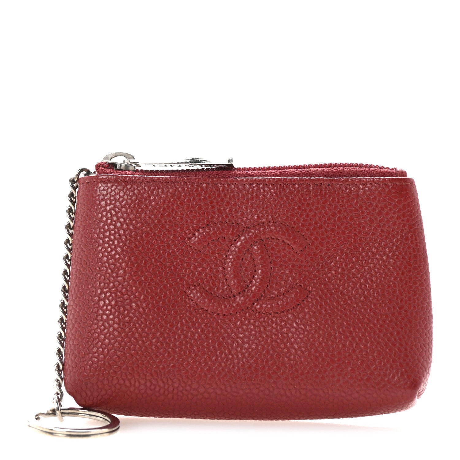 Chanel Caviar Timeless CC Key Holder Red 1 of 7