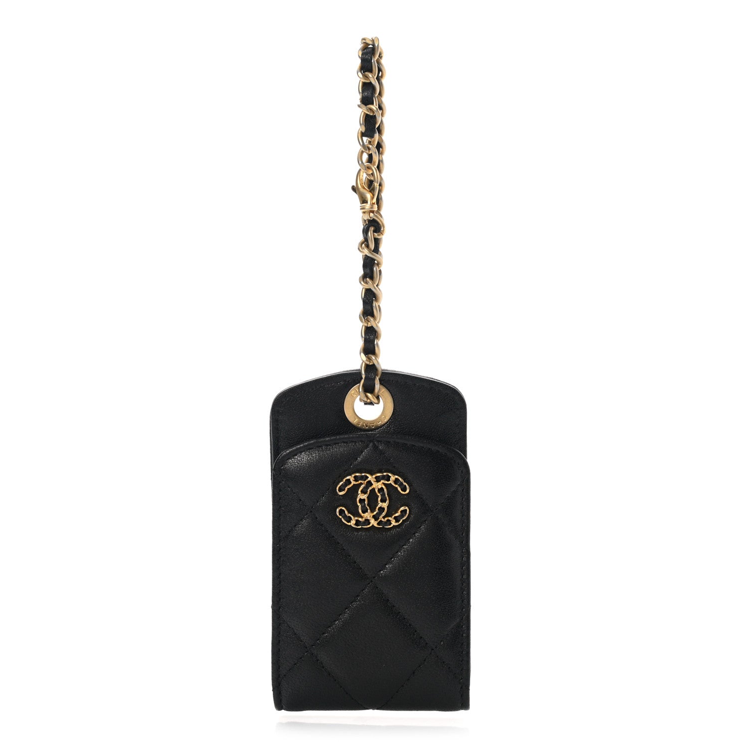 Chanel Lambskin Quilted Chanel 19 Luggage Tag Black 1 of 7