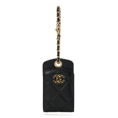 Chanel Lambskin Quilted Chanel 19 Luggage Tag Black 1 of 7