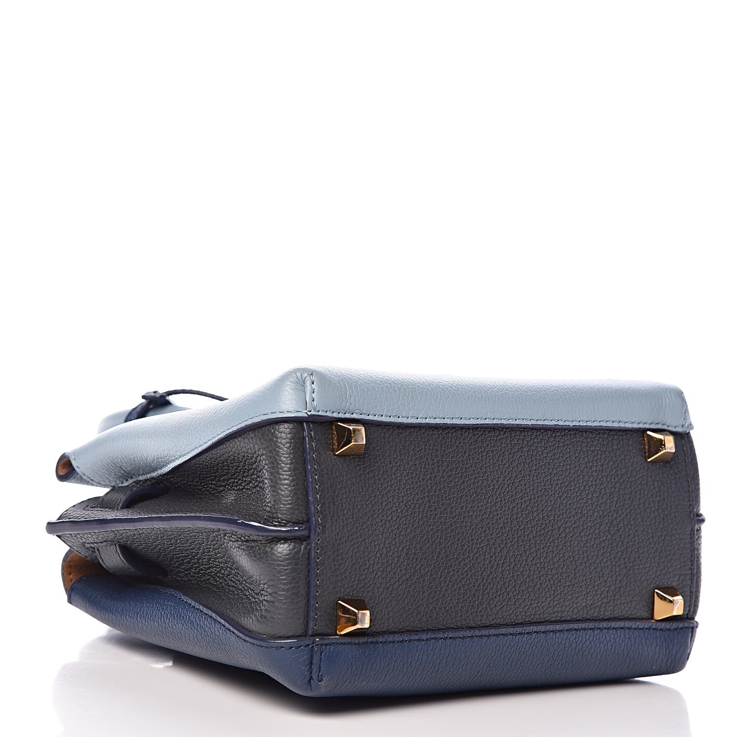 MCM Grained Calfskin Tri-Color Mini Milla Tote Blue 4 of 12