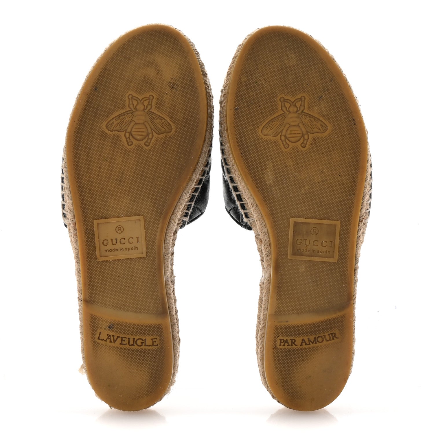 Gucci Nappa Matelasse GG Marmont Espadrille Slide Sandals 38 Black 6 of 10
