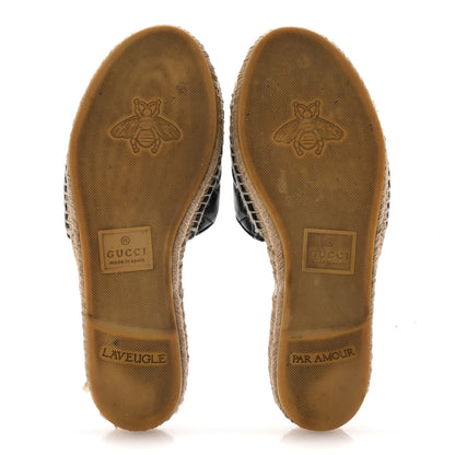 Gucci Nappa Matelasse GG Marmont Espadrille Slide Sandals 38 Black 6 of 10
