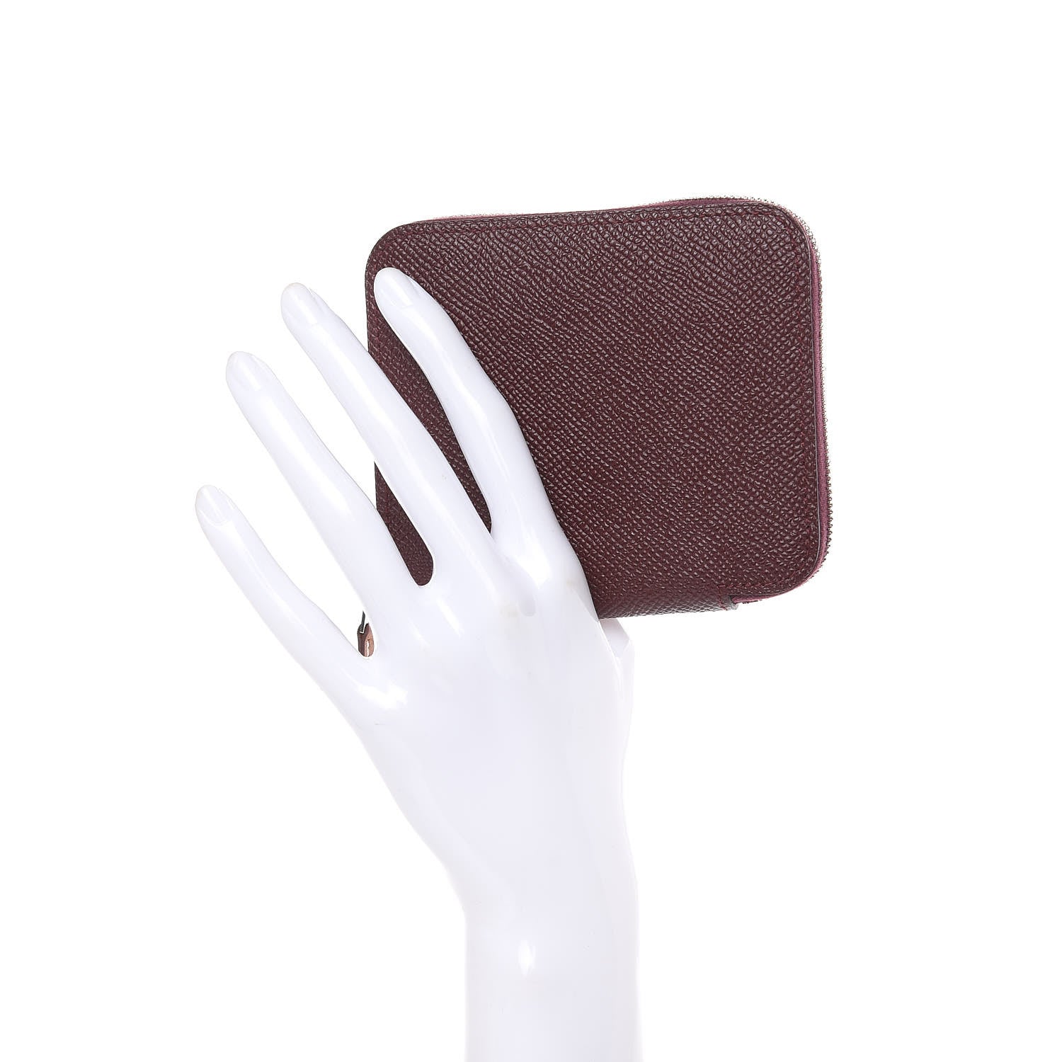 Hermes Epsom Silk'in Compact Wallet Bordeaux 2 of 6