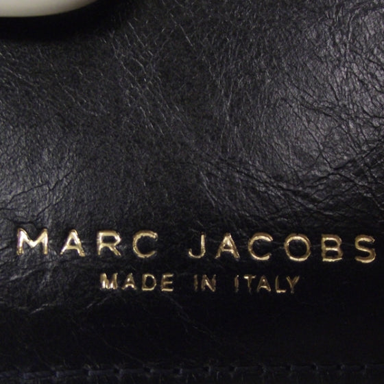 Leather Patchwork Medium Wallet Black