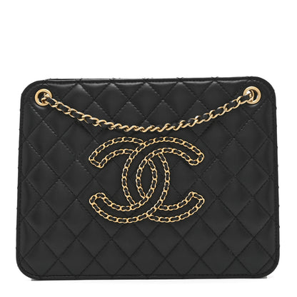 Chanel Calfskin Quilted CC Chain Accordion Tote Black 1 of 11
