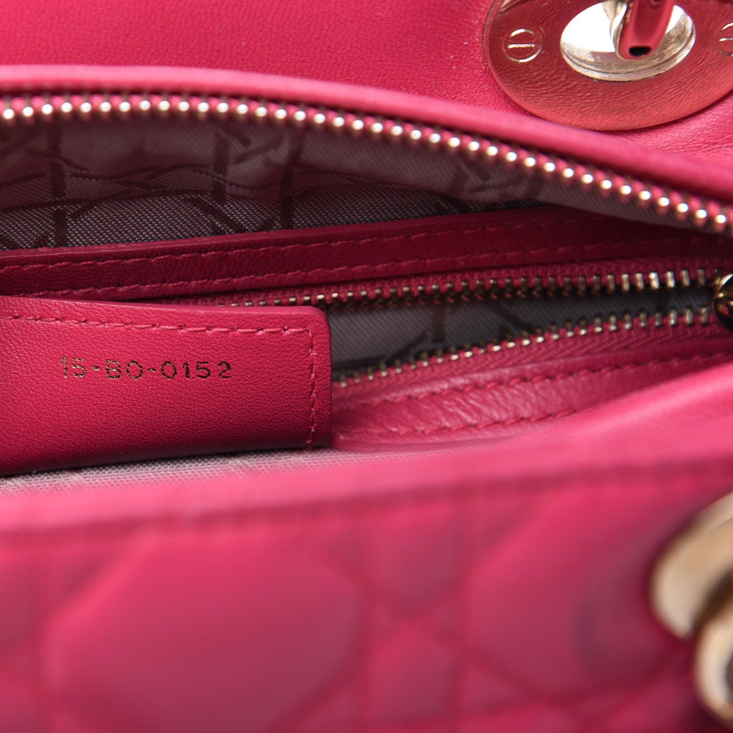 Christian Dior Lambskin Cannage Medium Lady Dior Fuchsia 9 of 10