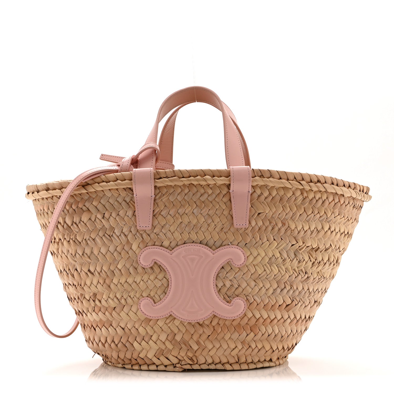 Celine Raffia Calfskin Triomphe Teen Panier Vintage Pink 1 of 10