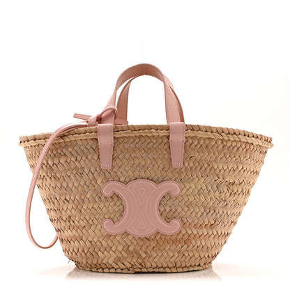 Celine Raffia Calfskin Triomphe Teen Panier Vintage Pink 1 of 10