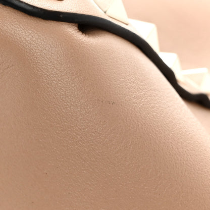 Valentino Garavani Vitello Butterfly Embellished Medium Rockstud Tote Camel Rose Multicolor 13 of 13