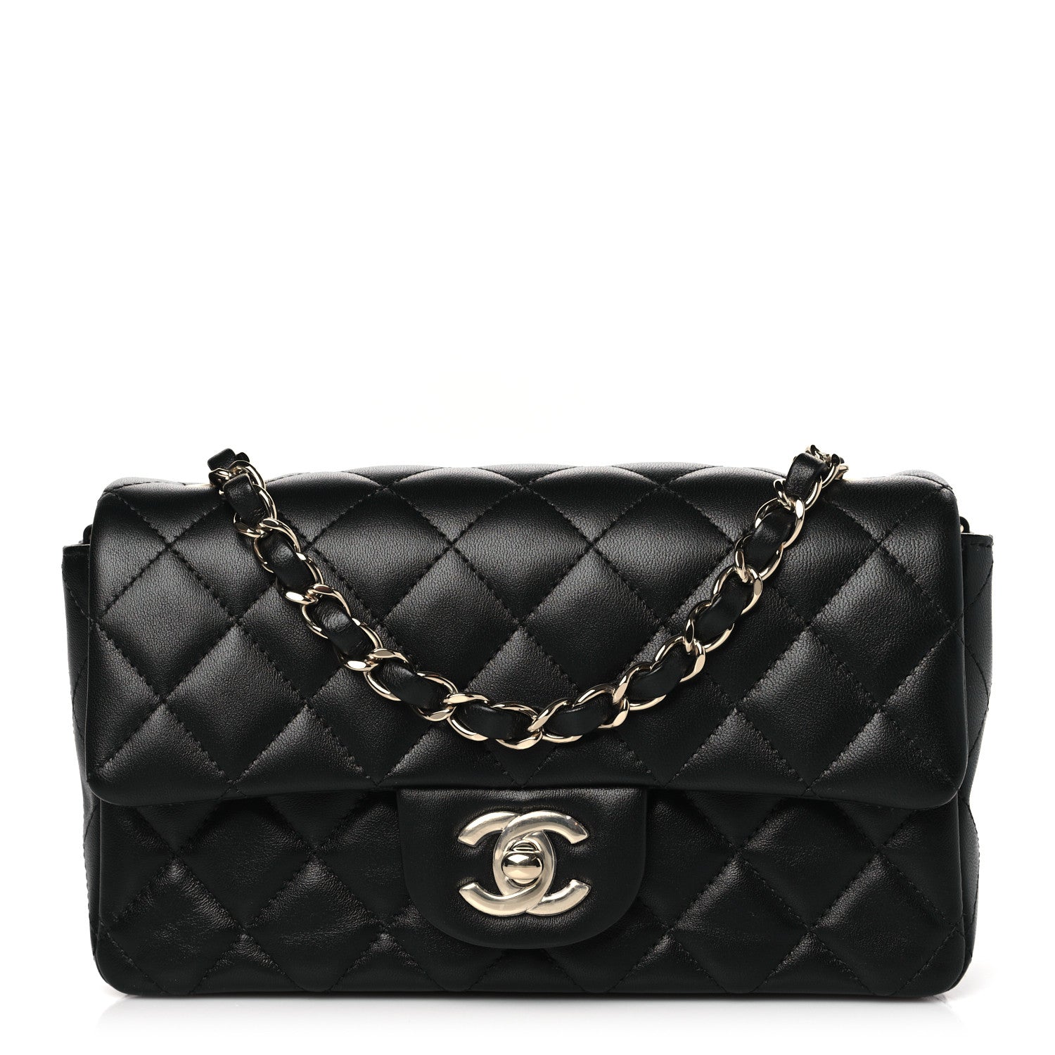 Chanel Lambskin Quilted Mini Rectangular Flap Black 1 of 11