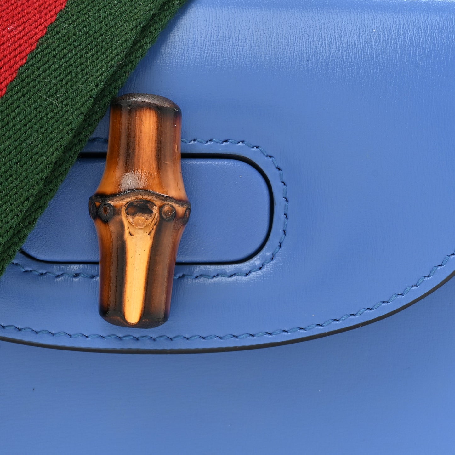 Boarded Dyana Lux Calfskin Web Mini Bamboo 1947 Top Handle Bag Blue