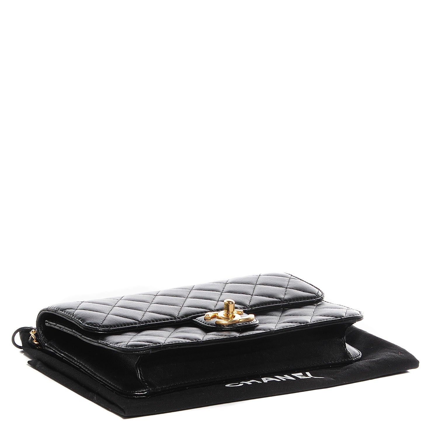 Chanel Lambskin Quilted Medium Crossing Times Flap Black 4 of 8