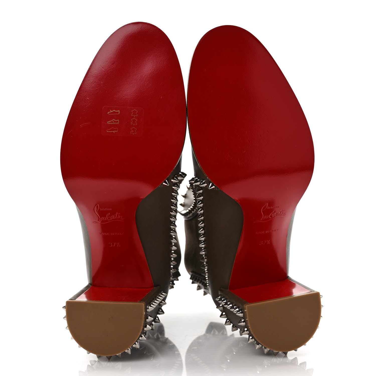 Christian Louboutin Calfskin Spikes Chelsea Outline Boots 37.5 Silex Grey 5 of 7