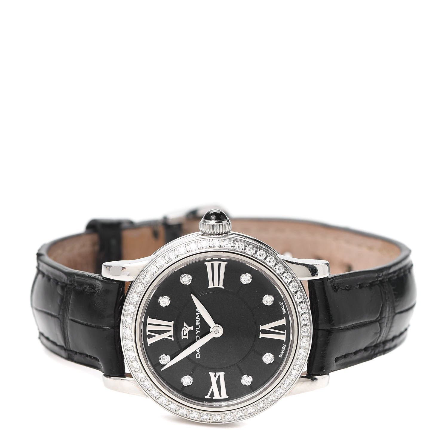 David Yurman Stainless Steel Alligator Diamond Bezel 30mm Classic Quartz Watch Black 2 of 5